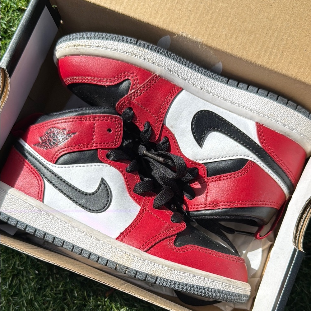 Red and Black High-Top Sneakers